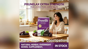 Prunelax Prune Leaf Tablets – Natural Psyllium Fiber Extract – Soothes Constipation Gently 200ct