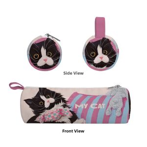 AOSONG | Cute Cat Design Secondary Art Style Large Capacity Stationery Pouch