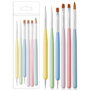 Bộ Cọ Vẽ Móng Tay 6 Chiếc Hai Đầu Màu Macaron Chuyên Nghiệp Dùng Tại Nhà Cọ Vẽ Móng Acrylic Với Lông Bền