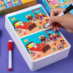 Thẻ Đào Tạo Có Thể Xóa Được Bản Vẽ Find The Difference Công Cụ Đào Tạo Chú Ý Giáo Dục Cho Trẻ Em