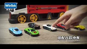 รถแข่งพร้อมราง 2 สี สามารถพกพาได้สะดวกสบาย ชุดเหมาะสำหรับเด็ก 3 ปี