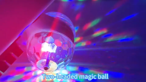Double Head Disco Light LED Magic Ball Bulb E27 RGB Auto Rotating Party Light for Home Videoke KTV Birthday