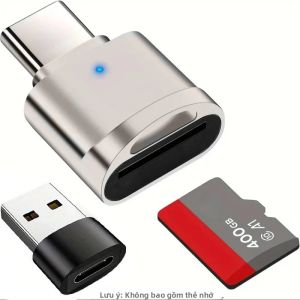 2 Cái Đầu Đọc Thẻ USB C Cho Điện Thoại Di Động Máy Tính Máy Tính Bảng-Hỗ Trợ Thẻ Nhớ Micro/SD Bộ Chuyển Đổi Video Giám Sát Trên Ô Tô