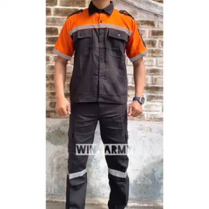 Atasan Kerja Lengan Pendek Kombinasi / Wearpack Safety / Setelan Baju Kerja / Baju Proyek / Baju Bengkel / Kemeja Pendek Kemeja Pendek Bahan Twill Setelan Kerja Variasi Warna - Lazada
