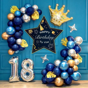 Birthday Party Decoration Package Star Poster Balloons Mens Room Background Wall Decor Festive Supplies Gifts