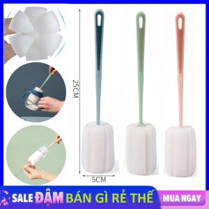 Cây Cọ Rửa Ly  Bình Sữa Cốc Tách Đầu Mút Xốp Tiện Lợi - Dụng Cụ Chà Rửa Vệ Sinh Chai Lọ Siêu Sạch - Cây Rửa Ly Bọt Biển Đa Năng