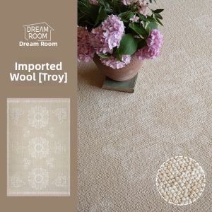Cream Light American Vintage Wool Area Rug