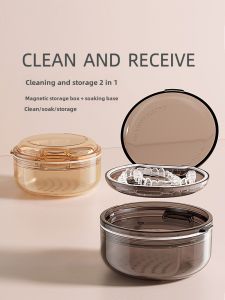 Invisible Orthodontic Retainer Cleaning Box Dental Appliance Storage Case Soak Clean Plastic Organizer for Braces And Dentures