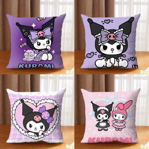 Clow M Kuromi Peripheral Bolster Cute Doll Puppet Girls Bed Chair Sofa Double-Sided Cushion Cover