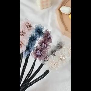 ZEO  Ladies Sweet Fashion Pearl Flower Coil Simple and Generous High-end Hairpin Semi-round Ball Head