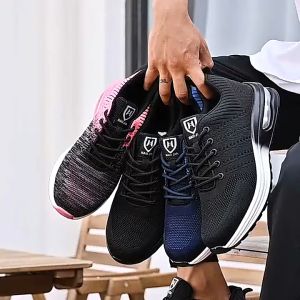 COD Cat Air Cushion Steel Toe Safety Shoes for Men Women Breathable Work Sneakers Labor Protection Shoes Construction Shoes