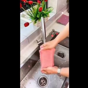 Kain Lap Dapur Coral Fleece Anti Minyak Lap Piring Serbaguna Daya Serap Tinggi Cepat Kering