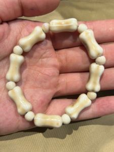 New Chinese Style Ceramic Dog Bone Bracelet Couple Model Bathing No Need to Remove Elastic Rope for Best Friends Jewelry