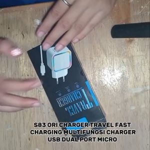 S83 BATOK KEPALA CAS CASAN CHARGER TRAVEL 2 USB DUAL LED SUPER VAST 3A FAST CHARGING MULTI FUNGSI C
