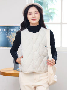 เสื้อกั๊กผ้าฝ้ายบางสำหรับผู้หญิง ฤดูใบไม้ร่วง/ฤดูหนาว 2025 เสื้อกั๊กสั้นลำลอง ใส่ได้หลากหลาย สำหรับใส่ด้านนอก