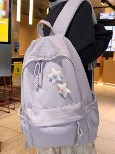 OUDENGPAI | Large Capacity Backpack For Girls High School Students Purple Series Double Shoulder Bag Sweet College Style Nylon Fabric Bag