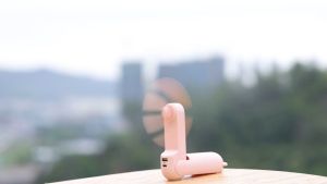 Portable Handheld Fan 4 IN 1 Hand Fan Desktop Fan with Power Bank/Flashlight/Fragrance USB Rechargeable Small Personal Fan with 3 Speeds Setting Powerful Quiet Portable Fan Mini Cooling Electric Fan for Girls Woman Office School Working Home