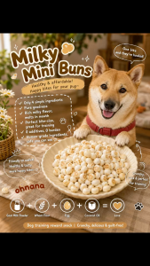 Ohnana Dog And Cat Treats/Snack Milky Mini Buns with Free Gift