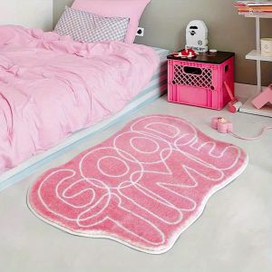 Thảm Lông Mềm Mại Chống Trơn Trượt VIKAMA Alien Letter Dành Cho Phòng Ngủ Ký Túc Xá Phòng Khách - Thảm Trang Trí Nhà Cửa Chống Trơn Trượt 100% Polyester