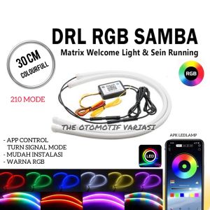 DRL Flexible Matrix RGB Samba 30cm dan 60 cm Welcome 210 Mode + Sein Running 12 Volt DC