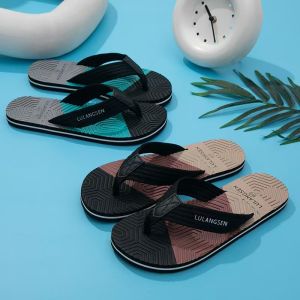 Lulan Mens Summer Outdoor Wearable Slip-On Sandals Soft Bottom Flip Flops Casual Slipper for Men Breathable Home Slippers