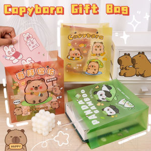 Cartoon Capybara Panda Handbag Waterproof Snack Cosmetic Storage Pouch Portable Reusable Gift Packaging Bag Wedding Birthday Party Supplies