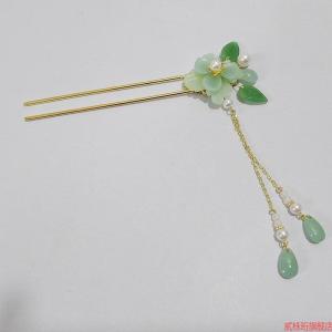 Elegant Pearl Tassel Hairpin Ancient Chinese Style Womens Hair Accessories Lacquerware Hairpin Hanfu Headwear Fashion Jewelry
