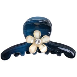 Blue Mini Hair Claw Clip for Women Versatile Front Bangs Hairpin Stylish Korean Style Diamond Crystal Embellished Hair Accessories