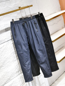 กางเกงลำลองผู้ชายทรงหลวมเอวกลางทรงตรงยาวถึงข้อเท้าสำหรับฤดูหนาว กางเกงยีนส์ทรงหลวมทรงตรงหนาสำหรับใส่ไปทำงานกลางแจ้งในฤดูหนาว