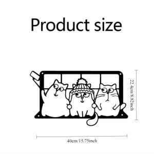 CIFbuy | CIFBUY Black Three Cats Metal Wall Art Laser-Cut Steel Rustic Silhouette Plaque for Home Decor