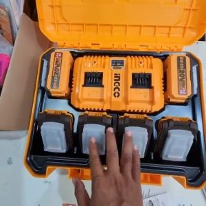 PAKET Baterai Charger x7pcs Set 4.0Ah 2.0Ah 20V Dual Rapid Fast 4A INGCO COSLI230701 Battery 4AH 2AH P20S