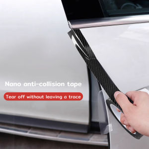 Biblio【Ready in Stock】 3D Carbon Fiber Car Sticker Door Sill Guards Strip Anti-collision Decorative Tape 3/5 Meters