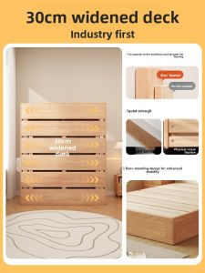 NUOMU | Storage Bed with Side Opening High Box Full Solid Wood No Headboard Tatami Platform Bed for Small Spaces