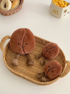 Coffee Bean Plush Doll Toy Comforting Stuffed Bear Figure for All Ages Soft PP Cotton Filled Collectible Hanging Ornament