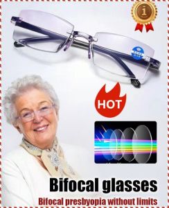 1/2/3/4 pcs🥰Anti-blue Light/High Resolution🥰Black Technology Auto Zoom Presbyopia Glasses Radiation Resistant Reading Glasses/Far and Near Vision Ultra-light Integrated Frameless Wear-resistant Reading Glasses 智能黑科技防辐射变焦老花镜