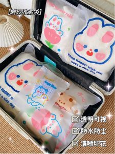 กระเป๋าใส่เสื้อผ้าเดินทางแบบใสกันน้ำ กระเป๋าใส่รองเท้า ผ้าฝ้ายผสม กระเป๋าใส่เสื้อผ้าในกระเป๋าเดินทางแบบแยกชิ้นเล็ก