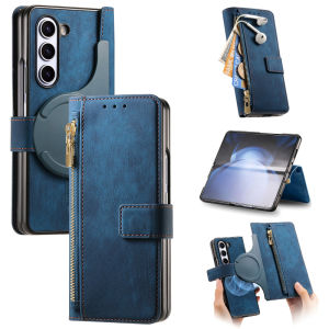 Card Holder Flip PU Leather Case For Samsung Galaxy Z Fold 8 Wide 7 6 5 4 3 Magnetic 2 In 1 Full Protection Wallet Phone Cover