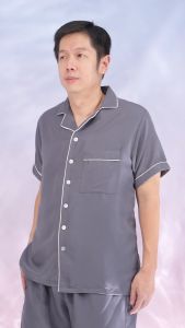 Oriana Piyama Set Poly Bamboo Dania Man Series | Baju Tidur Pria Tangan Pendek Adem