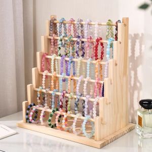 Wooden Bracelet Stand and Display 6 Tier Bracelet Holder Organizer Displays for Selling Stand for Jewelry Bangle