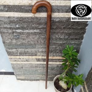 Tongkat jalan kayu kelor Jawa model payung premium