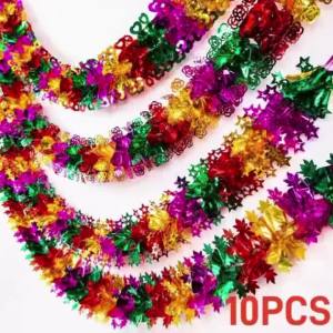 Dây Trang Trí Cây Thông Noel Nhiều Màu Sắc Ruy Băng Lấp Lánh Đồ Trang Trí Treo Sáng Bóng Cho Tiệc Cưới Trang Trí Bằng Nhựa