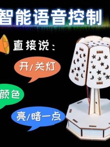 Smart Voice Controlled Color Changing Desk Lamp Science Experiment Toys for Primary School Students DIY Craft Materials