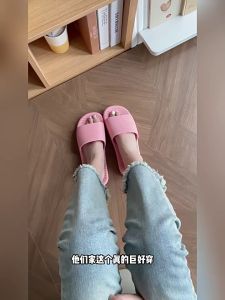 Lilyshoes รองเท้าแตะผู้ชายและผู้หญิงรองเท้าแตะเรียบง่ายลายทางกันลื่นสำหรับอาบน้ำในห้องน้ำใช้ในบ้านฤดูร้อน