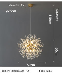 Modern Sky Star Fireball Crystal Pendant LED Lighting Dandelion Restaurant Living Room Pendant Bar Art Danish Luminaire
