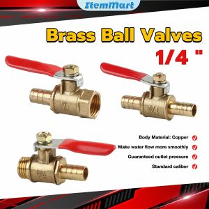 ItemMart Brass Ball Valves 1/4" Male Female Thread Copper Fitting Water Oil Hair Gas Fuel Line Shutoff