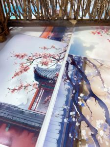 Notebook Flow Mugu Card Tape Large Background Flower Flower Pet Japanese Paper Journal Material Mugu Card Sticker Packing Full Roll