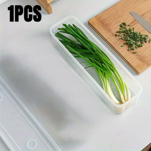 1-4pc Cilantro Scallion Storage Box Refrigerator Boxes With Lid Transparent Sealed Fruit Container Noodles Sealed Organizer