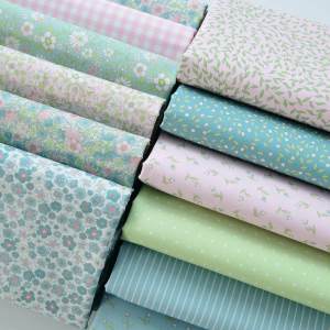 40S Pure Cotton Poplin Fabric Handmade DIY Clothing Floral Plaid Stripes Plant for Sewing Clothes by the Meter