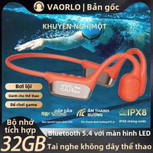 Tai Nghe Dẫn Xương S10 True Bone Conduction Tích Hợp Máy Nghe Nhạc MP3 32GB Màn Hình LED Chống Nước IPX8 Bluetooth 5.4 Âm Thanh HIFI Dành Cho Bơi Lội