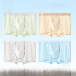 miiow | Childrens Ice Silk Boxer Shorts Boys Developmental Stage Mulberry Silk Antibacterial Briefs Comfortable Soft Fabric Innerwear